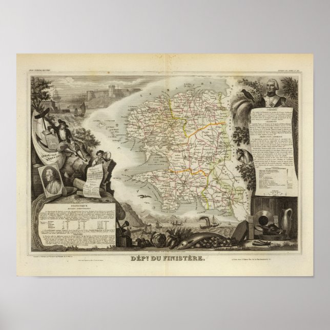 Poster Mapas Atlas de Ilustração (Frente)