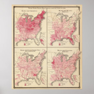 Pôster Mapas da vitalidade dos Estados Unidos