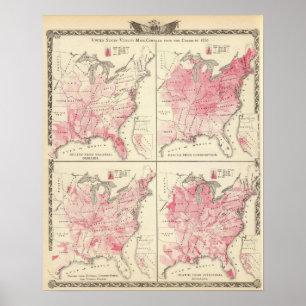 Poster Mapas da vitalidade dos Estados Unidos