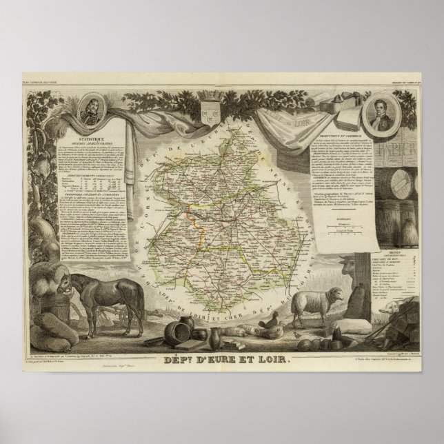 Poster Mapas de ilustração (Frente)
