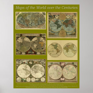 Poster Mapas do mundo sobre os séculos