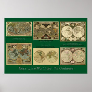 Poster Mapas do mundo sobre os séculos