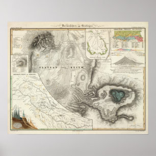 Poster Mapas geological variados