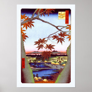 Poster Maple Trees Tekona Hiroshige Belas Artes Japonesas