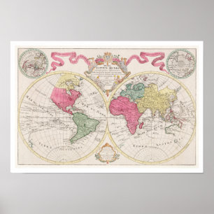 POSTER "MAPPA TOTIUS MUNDI" 1682 APRESENTADA POR GUILIELM