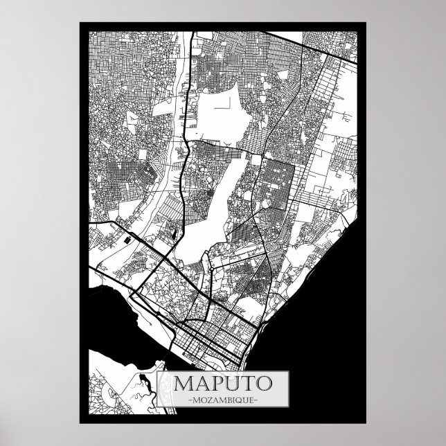 Poster Maputo Mozambique City Map (Frente)