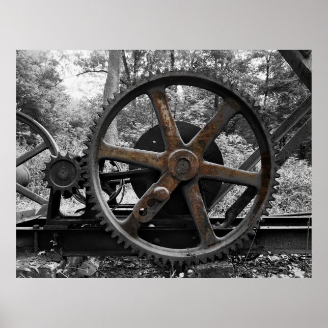 PÔSTER MÁQUINA ABANDONADA NA FLORESTA (Frente)