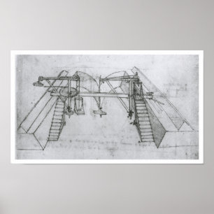 Poster Máquina de Construção do Canal, Leonardo da Vinci