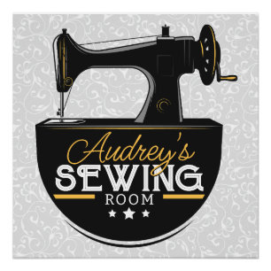 Pôster Máquina de Costura Anterior NOME ADD. Seamstress