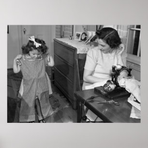 Poster Máquina de costura antiga: os anos 40