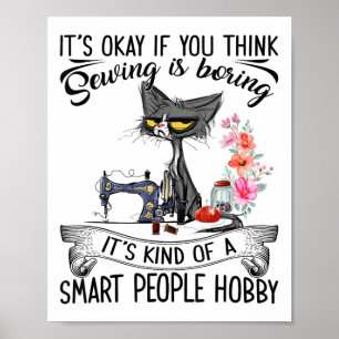 Poster Máquina de Costura Artesanato Quilting Esgoto Gato
