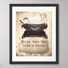 Poster Máquina De Digitalização Retroativa Escrevendo Sua