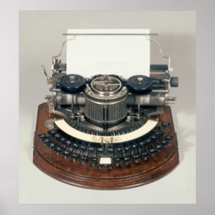 Poster Máquina de escrever de Hammond, com o teclado
