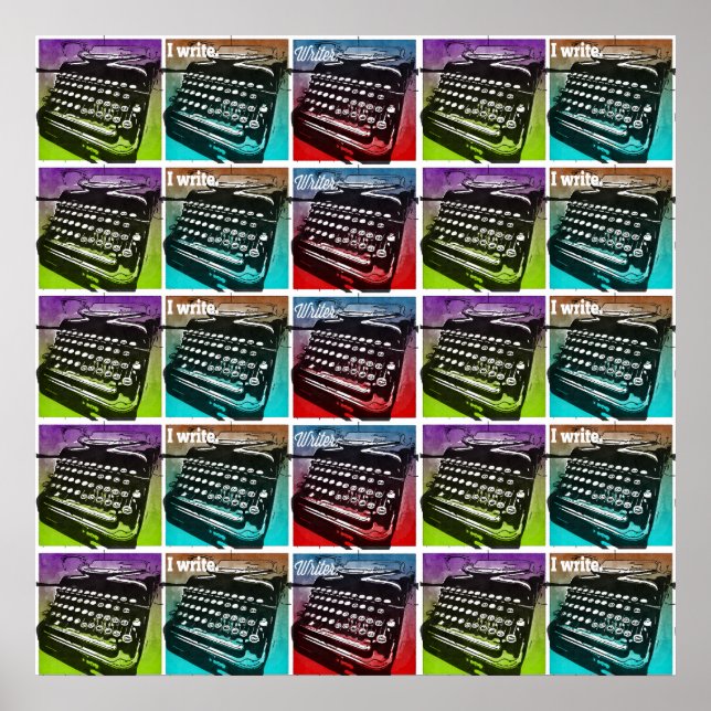 Pôster Máquina de escrever "Pop de-arte Legal" para escri (Frente)