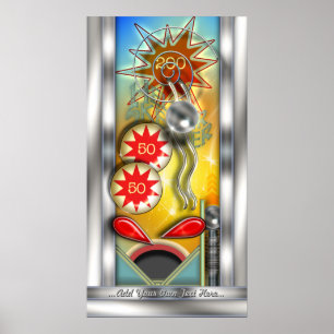 Poster Máquina de Pinball retro engraçada personalizada
