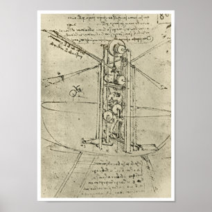Pôster Máquina de vôo, Leonardo da Vinci, 1488