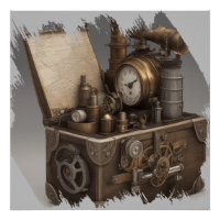 Máquina do Tempo Steampunk - Treasure Chest Vintag