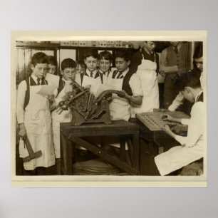 Poster Máquina impressora modelo de Daughaday dos menino