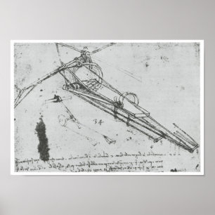 Pôster Máquina Voadora, Leonardo da Vinci, 1490