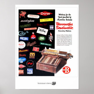Poster Máquinas de Contabilidade de Burroughs do Office d