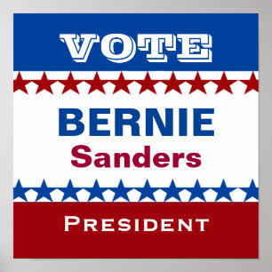 Poster Máquinas de lixar de Bernie para o presidente