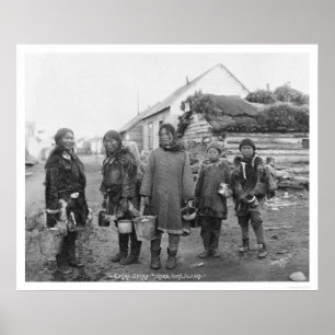 Pôster Máquinas desbastadoras Eskimo 1916 da baga de Nom