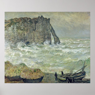 Pôster Mar áspero de Claude Monet   em Etretat, 1883
