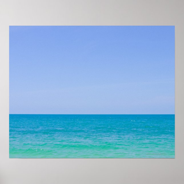 Poster Mar azul tropical e céu. (Frente)
