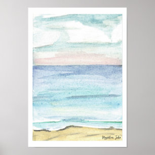 Poster Mar Colorido de Pastel