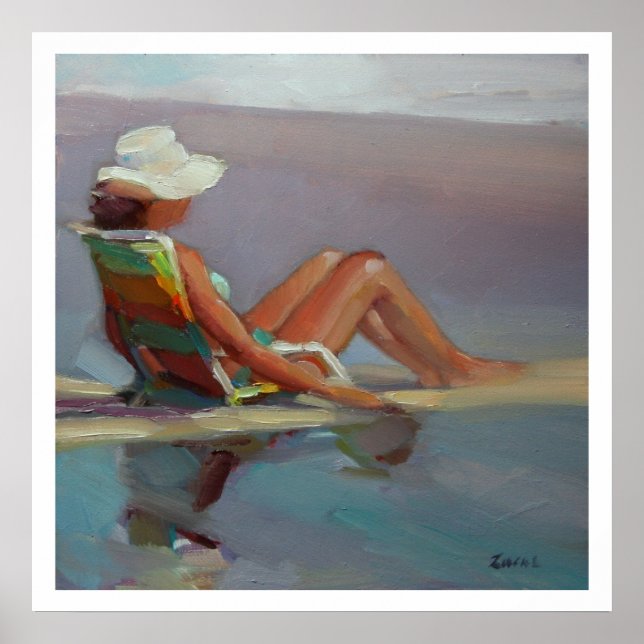 Pôster Mar da frente - Mulher na praia (Frente)