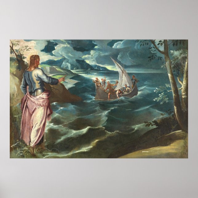 Poster Mar da Galileia - Jacopo Tintoretto Fine Art Poste (Frente)