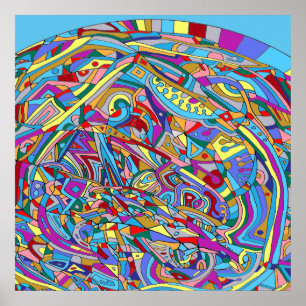 Poster Mar de Coral abstrato