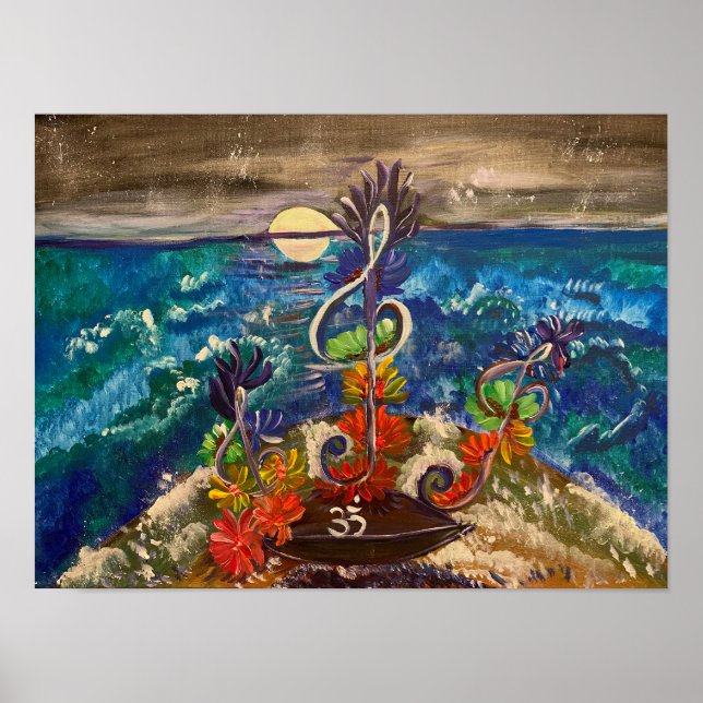 Poster Mar de Harmonia - Pintura de Canvas Om (Frente)