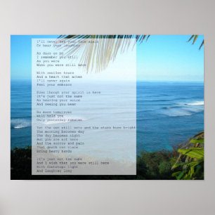 Poster Mar de Havaí do poema da simpatia e do sofrimento