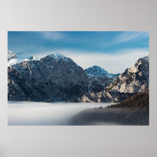 Poster Mar de nevoeiro e montanhas de neve