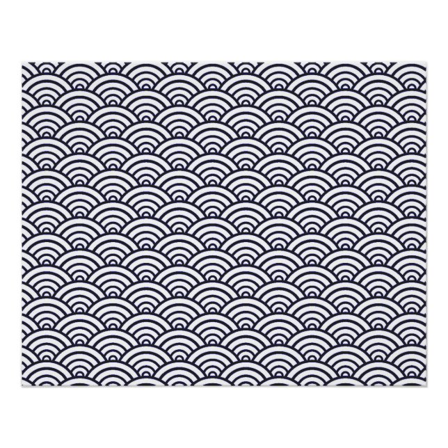 Pôster Mar de Seigaiha - Ondas Azuis Japonesas (Frente)