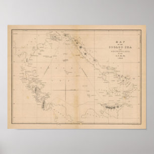 Poster Mar de Sooloo, arquipélago, Filipinas