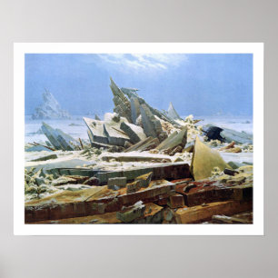 Poster Mar do gelo - pintura da obra-prima por Friedrich