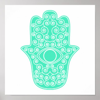 Pôster Mar Verde Hamsa-Mão de Miriam-Mão de Fatima.png