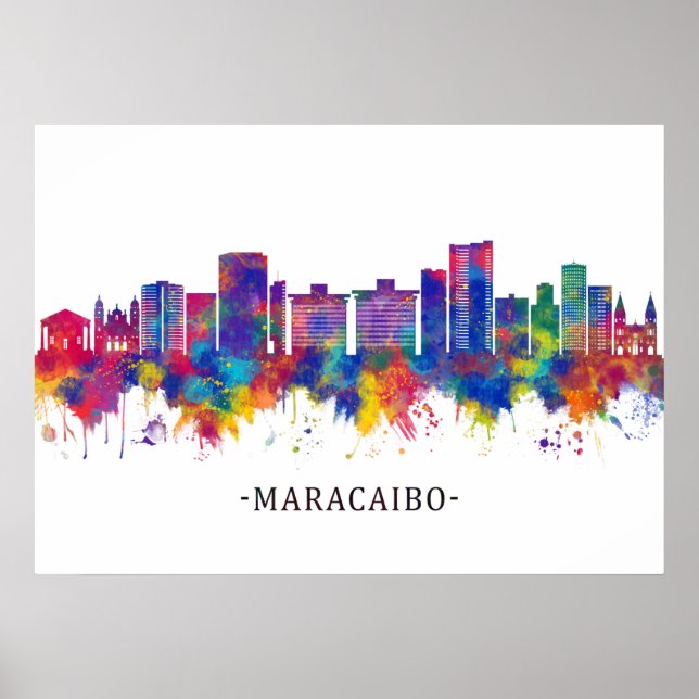 Poster Maracaibo Venezuela Skyline (Frente)