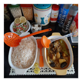 PÔSTER MARAS E ARROZ DE EGGPLANTE