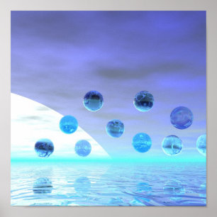 Pôster Maravilha da Lua, Abstrato de Viagem ao Desconheci