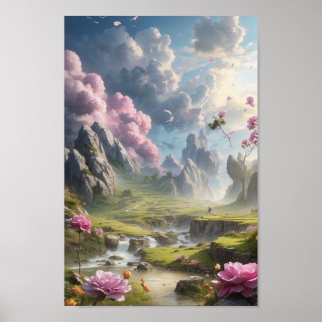 Poster Maravilha do Blossom de Cereja Sakura Japonês (Frente)