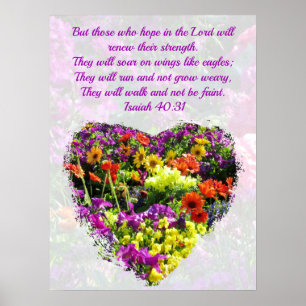 POSTER MARAVILHOSO FLOWER SELVAGEM ISAIAH 40:31 NA MÃO DA