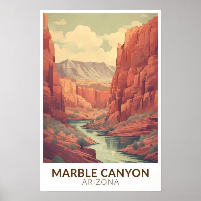 Poster Marble Canyon Arizona Viagem Arte Vintage (Frente)