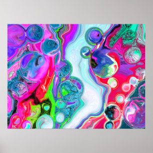 Poster Marble Colorful Fluid Art