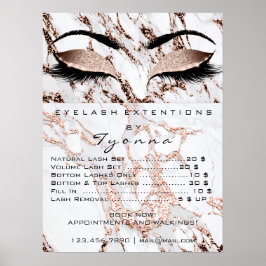 Poster Marble Copper Makeup Artist Lashes Preços