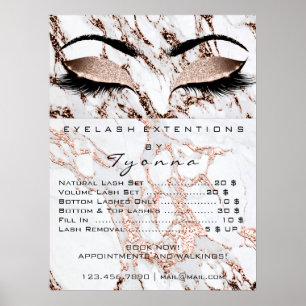 Poster Marble Copper Makeup Artist Lashes Preços