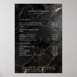 Poster Marble, Dourado de preto, Salão