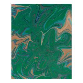 Pôster Marble Forms – Green & Gold Natural Flow